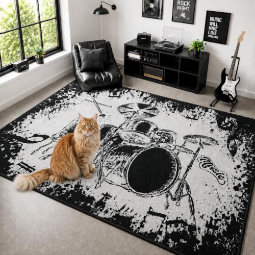 Engree Drum Set Music Rug 5x7