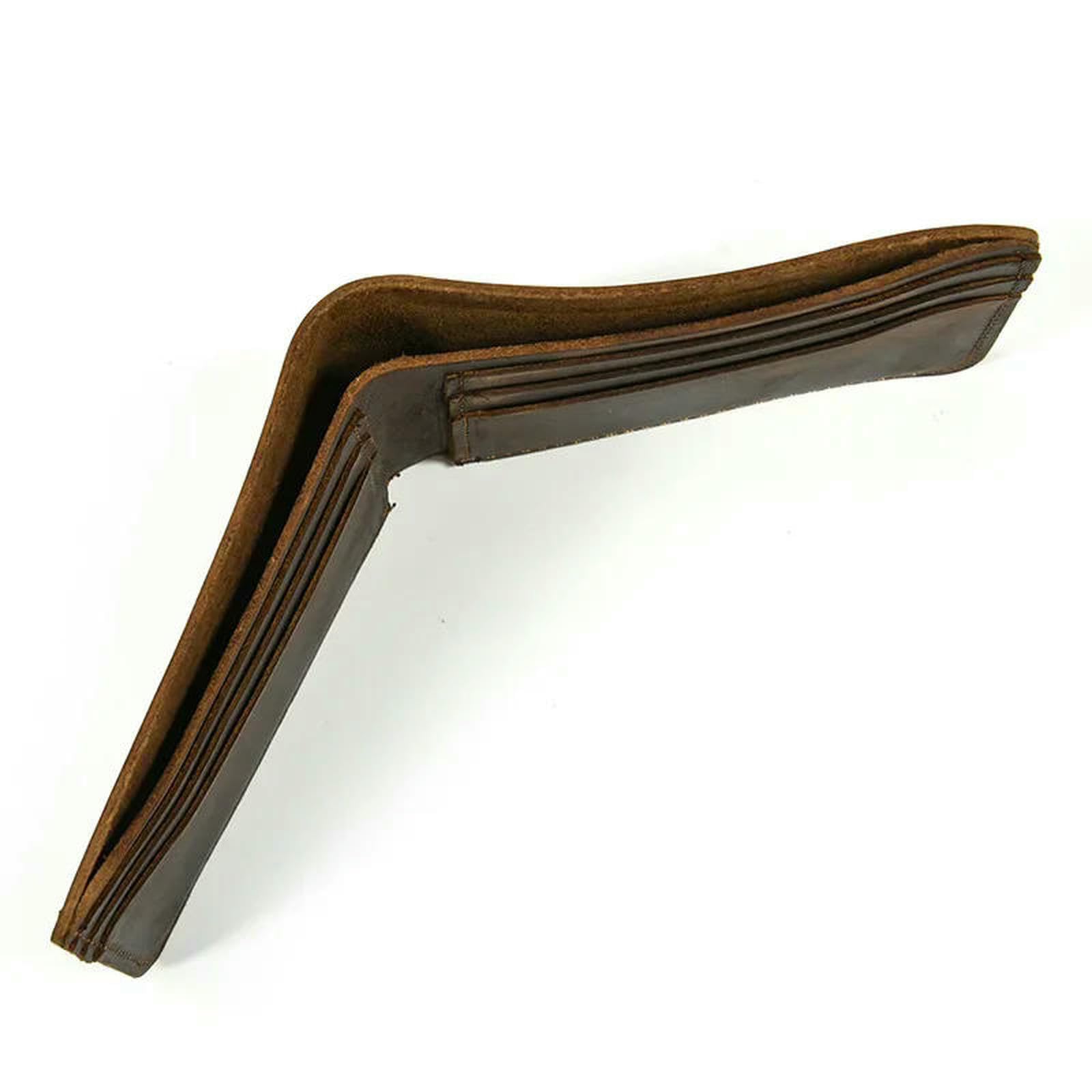 Portfele męskie skóra krótki portfel męski krótki portfel Bifold Wallet-6096 ciemnobrązowy-11 x 9 x 1 5 cm