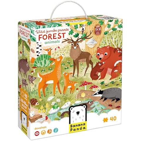 Wild Jumbo Floor Puzzle with Forest Animals Cover