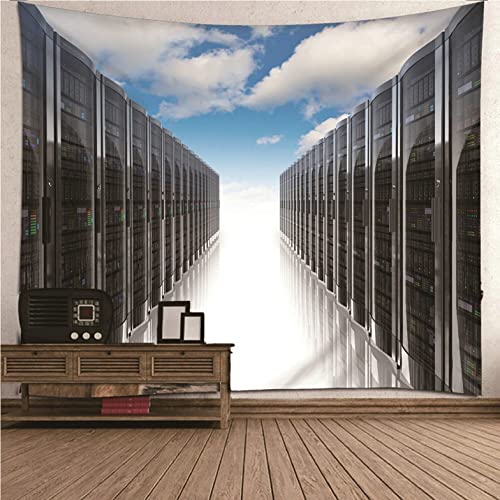 Décorations murales tissu noir motif informatique vertical 200x200