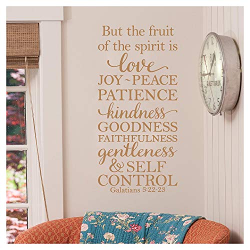 Pero el fruto del espíritu es amor, alegría, paz, paciencia, amabilidad, bondad, fidelidad... galateos 5: 22 – 23 – Adhesivo de pared vinilo letras