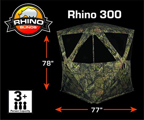 image for Rhino Blinds R300-MOC 3 Person Hunting Ground Blind, Mossy Oak Breakup