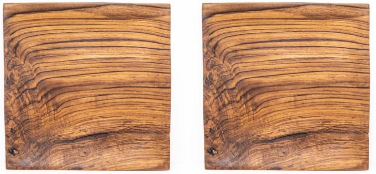 Rainforest Bowls Juego de 2 platos cuadrados grandes de madera de teca javanesa de 10 x 10 pulgadas, perfectos para el uso diario, aptos para el