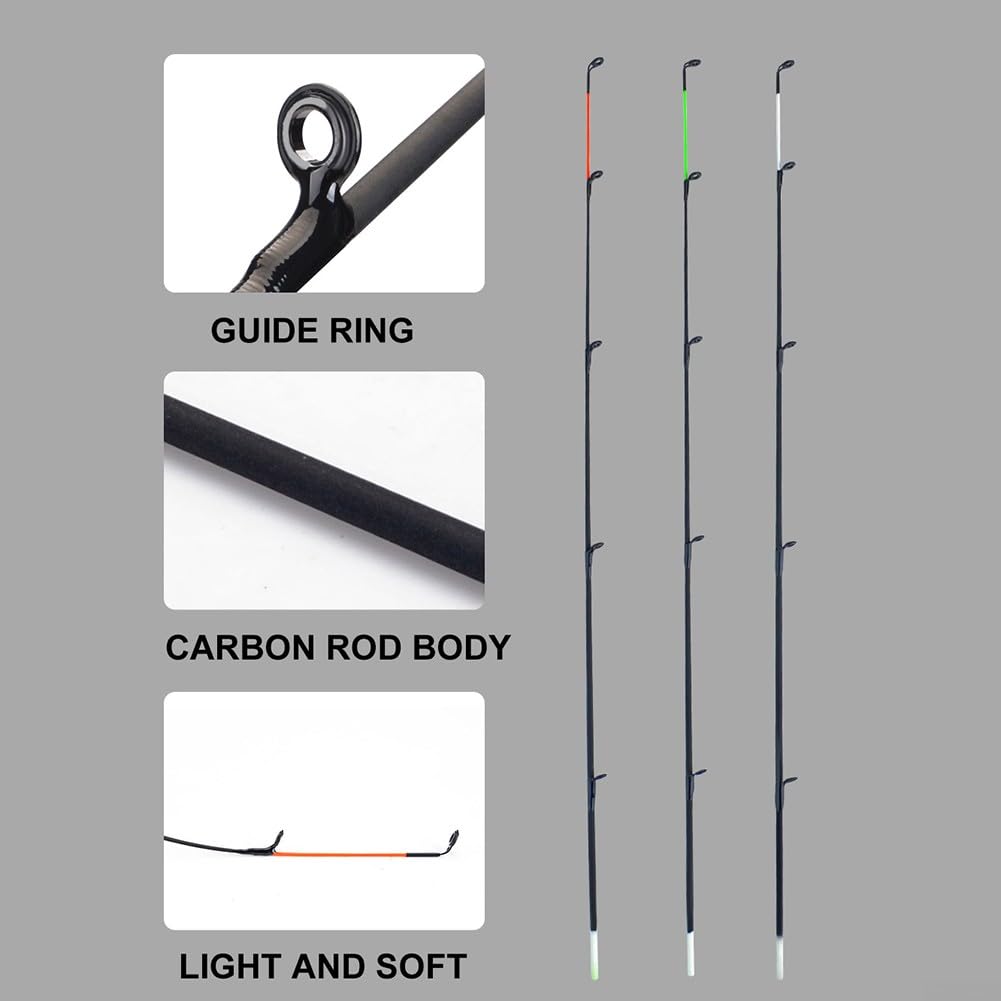 Cañas de pescar alimentadoras portátiles con punta superior de fibra de vidrio para escenarios de pesca