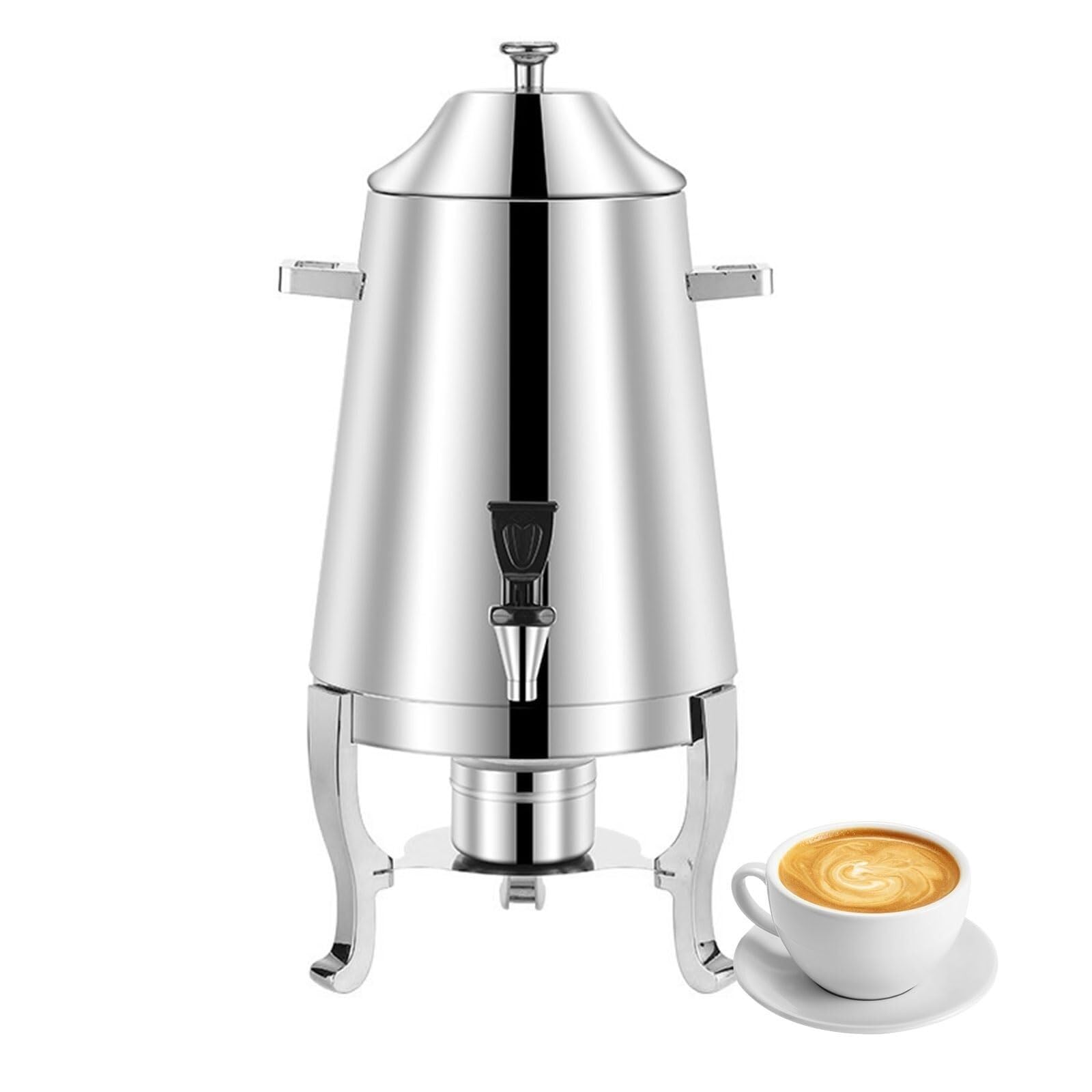 asdchZen Beverage Dispenser 13L Beverage Dispenser Stainless Steel Coffee Urn Chafer Hot Drinks Dispenser For Coffee Juice Parties Event Buffet Juice,Silver