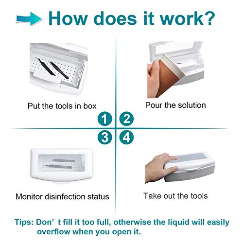 Nail Tool Sterilizer Box, Plastic Sterilization Tray For Tweezer, Eyelash Extensions, Nail Implement For Esthetician #TOP4