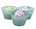 BETOP HOUSE Vine Lace 50-Piece Cupcake Wrappers, Blue