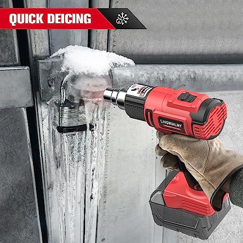 Cordless Heat Gun For Milwaukee M18 Battery, Livowalny 18V 350W Hot Air Gun I: 300℃（572°F), Ii: 550℃（1022°F) Dual Temperature Control Battery Powered Heat Gun Kit For Shrink Tubing (No Battery) #TOP6