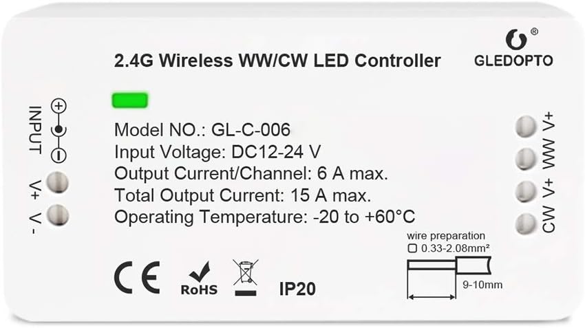 LED Strips Controller RGB CCT/RGBW Zigbee Controller ww/cw and Dimmer Controller Smart Strip Light Controller Work with Amazon Echo Plus for DC12-24V LED Strip Lights