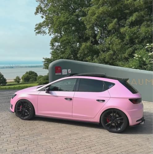 Image of WISDOM Light Pink Vinyl Car Wrap Air Release, Self Adhesive, Vehicle wrap Sheet for Automotive Bike DIY Exterior Interior Decoration (BUBBLGUM Pink, 20 Inch X 8 Feet)