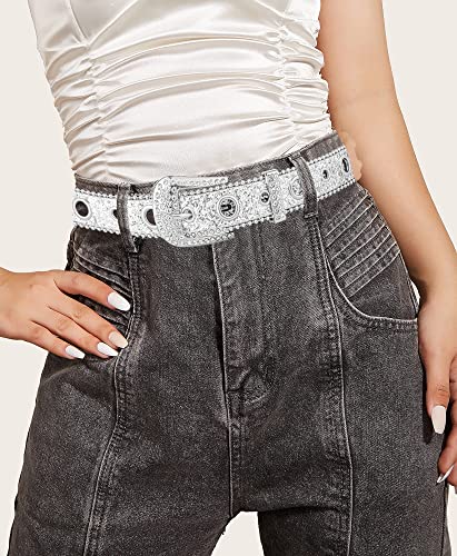 Glitter-Rhinestone-Western-Cowboy Belt for Women-Bling-Studded Belts With Silver Buckle for Jeans Fit for 27"-39"2