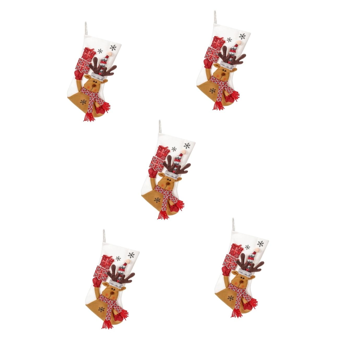 MAGICLULU 5 Piezas Calcetines Navideños Sostenedor del Calcetín De Navidad Colgante Cajas Gran Calcetín De Navidad Estante De Navidad Felpa Decoraciones Medias De Navidad Tejido No Tejido