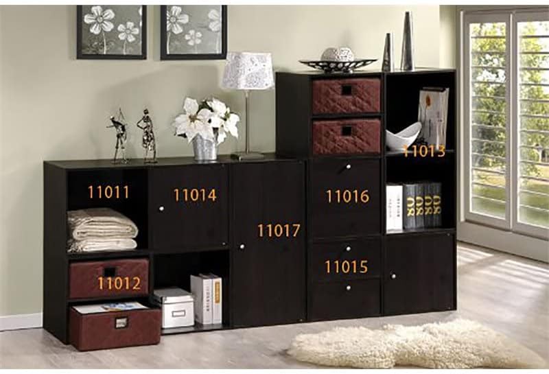 Furinno Hidup Tropika Eco Modular Open Cube Tall Storage Shelf, Espresso