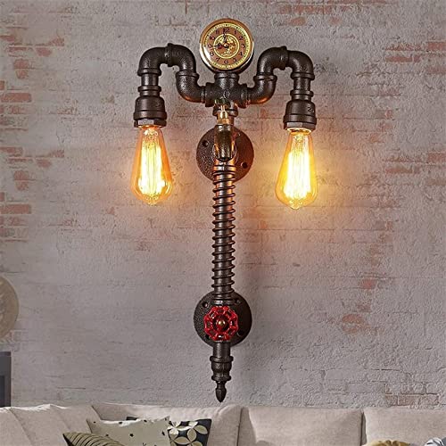 Lámpara de pared industrial retro E27 linterna steampunk de hierro para decoración interior 3