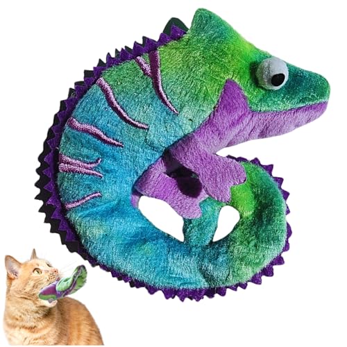 ME GUSTA PET Cat Toys Catnip Crinkly Sound Toy with North American Catnip | Lizard Cat Toy Crinkle Paper Sound | Kitten Toy Teething Chew | Cats Kicker Crinkle Paper | Chameleon Cat Toy 4.5-INCH