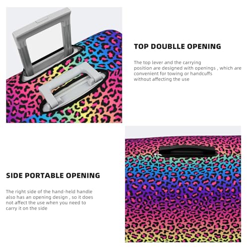 Luggage Cover Protector - Bright Leopard Rainbow Print Suitcase Covers for Luggage Fit 25-28 Inch Suitcase4