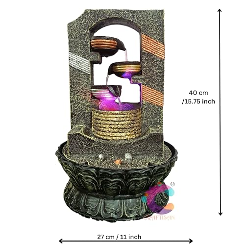 Image of Table Top Water Decorative Fountain for Home Decor /Office /Indoor & Outdoor /Garden /Puja Room /Vaastu (C-063 Well & Diya)