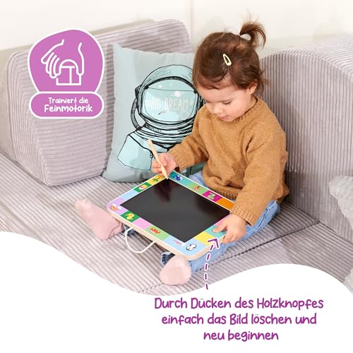 Eichhorn – LCD Zeichentafel mit einer Zeichenfläche von 22,5x16 cm, inkl. Zeichenstift, lasse deiner Kreativität freien Lauf, Batterien im Lieferumfang enthalten, aus Birken und Sperrholz, ab 3 Jahren