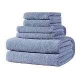 Xinrjojo Fade-Resistant Microfiber Super Soft Plush Highly-Absorbent Microfiber Quick-Dry Towel Sets