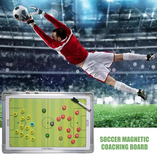 Tableau de football magnétique blanc effaçable avec 2 stylos de planification - 2