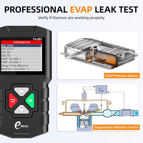 Diagnosis coche con escáner OBD2 YA-201 lector de códigos de error y prueba EVAP smog 4
