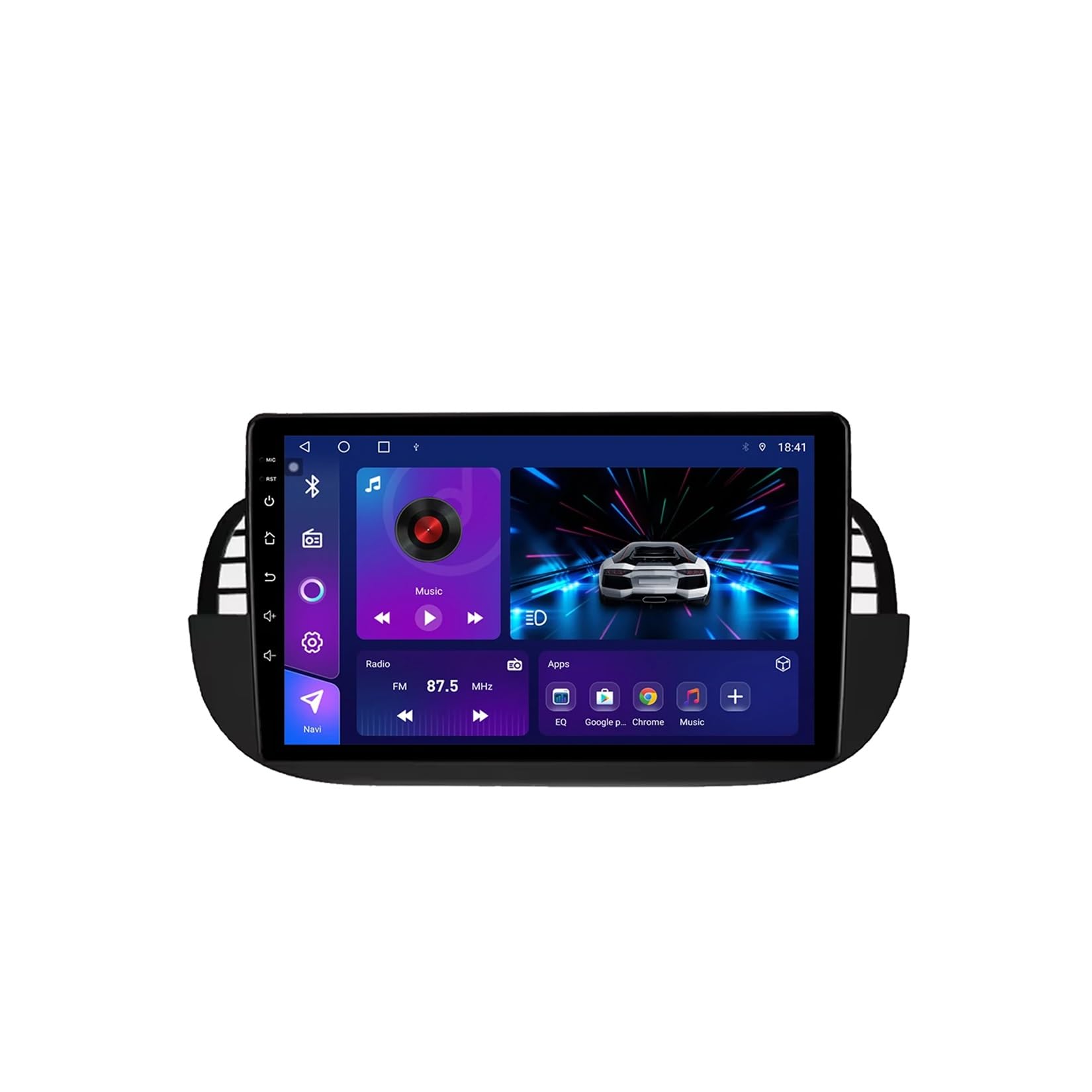 Generico Autoradio Android 15 2 DIN con Schermo Touchscreen da 9 Pollici per Fiat 500 2007-2014 con Telecamera Posteriore/CarPlay/Bluetooth/FM/GPS/USB/Wi-Fi 4G/Comandi al Volante/Audio per Auto (EP20