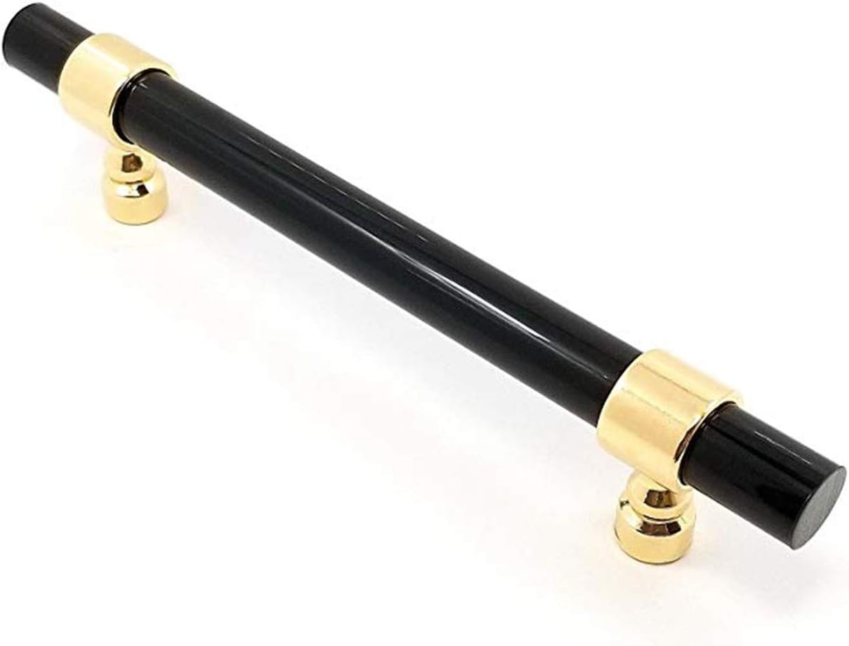3.75" 5" 6.3" Black Lucite Dresser Pull Wardrobe Handles Gold Drawer Pull Handle Knob Cabinet Door Knobs"T" Bar Pulls Decor 96 128 160 mm (5.00‘’ Hole to Hole)