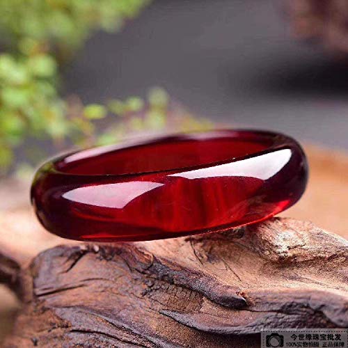 EASTCODE Natural Blood Bolt Brace Widening Thicken Wax Wine Red Bracelet with Certificate Women's Bracelets Beeswax Amber Bangle
