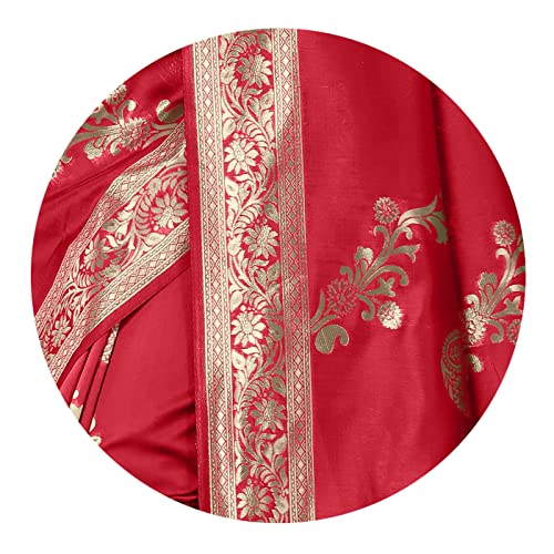 Image of MIRCHI FASHION Women Saree | Jacquard Banarasi Silk Woven Ethnic Motif Office Wear Sari