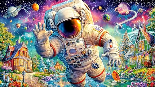 Rompecabezas de astronauta de 1000 piezas en cartón reciclado resistente para decoración