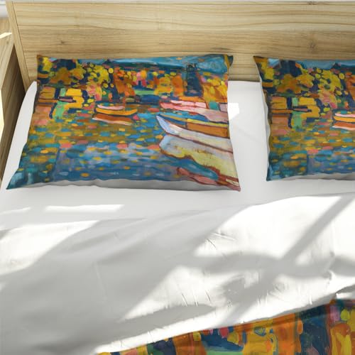 Ensemble de literie aquarelle en microfibre premium 155x200cm doux et durable - 5