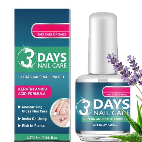 3 Days Nail Care Polish Keratin Amino Acid Nail Oil Moisturizing Clear Nail Care Gloss Quick Dry Nail Conditioner for Weak Dry Nails Natural Look Nail Care Solution 16ML Easy to Use