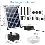 Solar Fountain Pump 12W Solar Water Fountain With 3 Spray Nozzle Solar Powered Water Pump 132 GPH Solar Pond Pump for Outdoor Garden Water Features