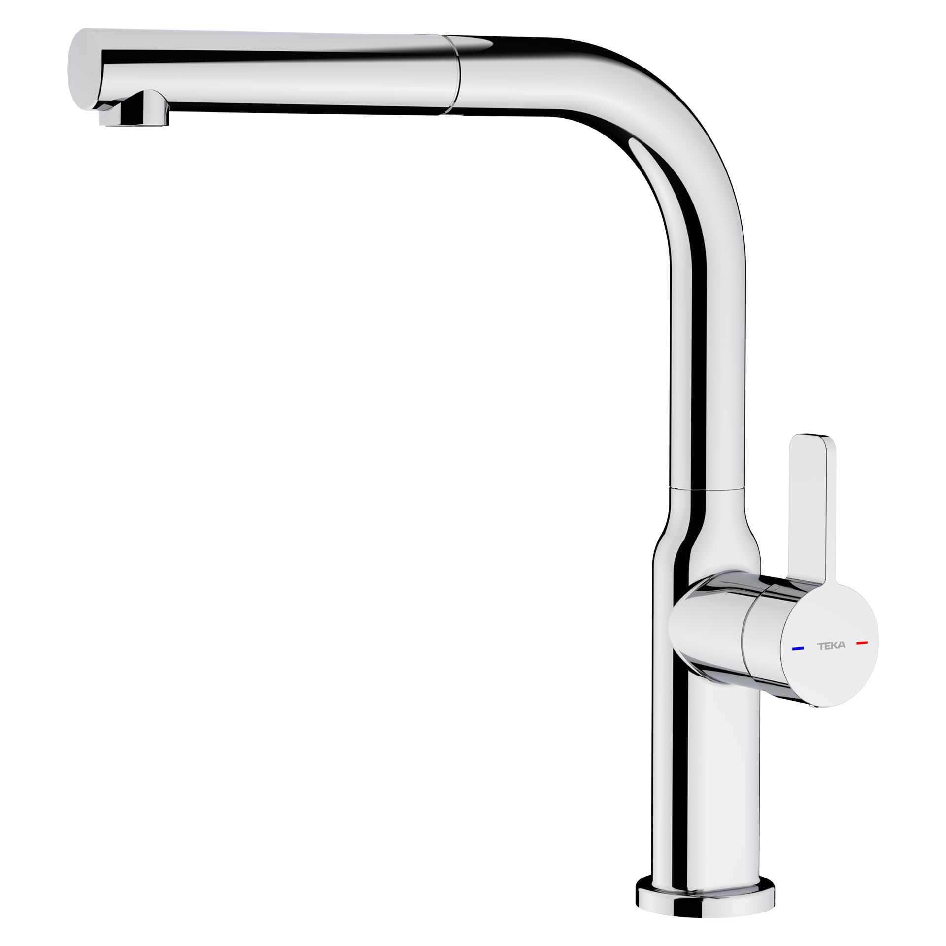 Robinet de cuisine mitigeur TEKA OVAL 938 avec bec rotatif 360, douchette et tuyaux 3/8"