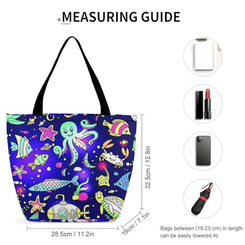Sac à main pieuvre et étoile de mer grand format pour ne plus manquer de place