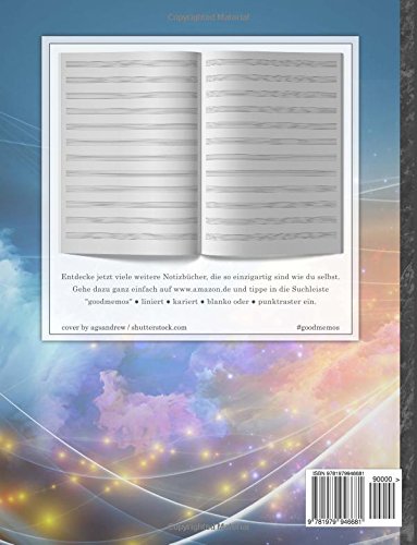 Notenheft: DIN A4 • 48 Seiten, 24 Blatt, 12 Systeme, „Fantasy“ • Original #GoodMemos Schulheft • Mit Inhaltsverzeichnis und Seitenzahlen, Noten-Lineatur 14