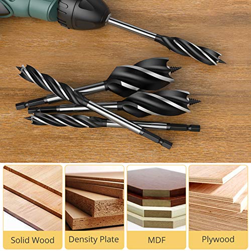 AMTOVL Wood Drill Bit Reaming Drill Wood Auger High-Carbon Steel Fast Cut Woodworking Drill Bit Set 8pcs 10mm,12mm,14mm,16mm,20mm,22mm,25mm,32mm 3 AMTOVL Wood Drill Bit Reaming Drill Wood Auger High-Carbon Steel Fast Cut Woodworking Drill Bit Set 8pcs 10mm,12mm,14mm,16mm,20mm,22mm,25mm,32mm - Image 3