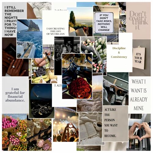 Image of SAW Vision Board Poster Wall Poster - Pack Of 54 | 4 x 6 Inches | Aesthetic Artwork Posters | Wall Decor Posters For Living Room Bedroom Home And Office