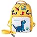 Produktbild LULU Bag Dinosaurier Kinderrucksack, Kleinkind Mädchen Karikatur Schultasche mit Sicherheits Zügel Vorschulrucksack für Reise täglichen Gebrauch,Yellow,20cmx25cmx12cm