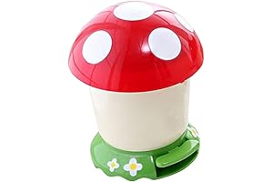 Kawaii Trash Can with Pedal - Cute Mushroom Trash Can