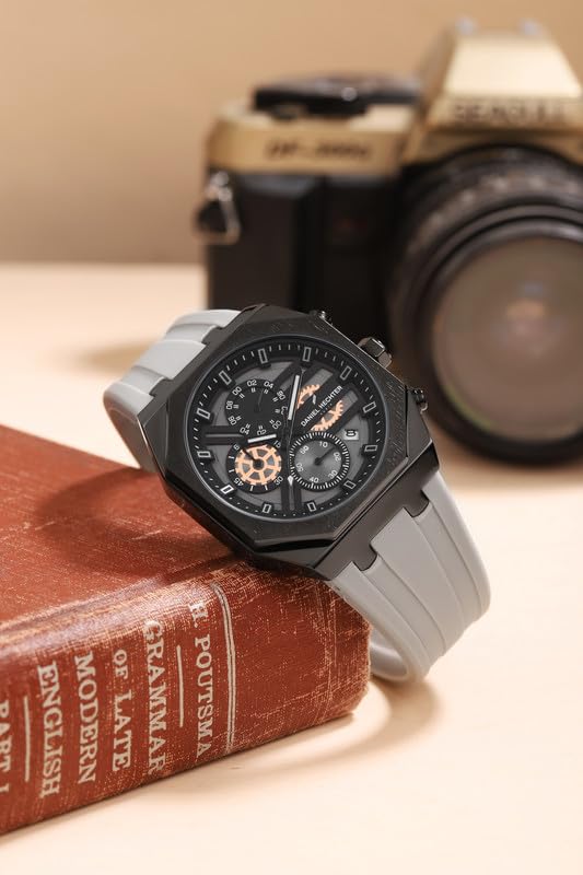 Image of Daniel Hechter Paris Orsay Collection Multifunctional Watch for Men with Octagone Dial and Silicon Strap-DHM1007