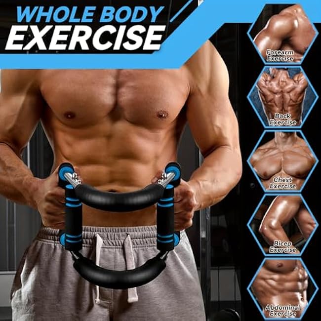 Twister Arm Trainer & Chest Expander - Adjustable Strength (40-100lb) for Upper Body Workout, Arm & Chest Muscle Trainer with Detachable Design