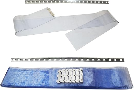 INTBUYING PVC 96"x84" Plastic Strip Door Curtain, 0.08" Thickness 14PCS Clear Vinyl Commercial and Domestic Freezer Door Strips for Factorys, Hotel, Restaurant and Warehouse