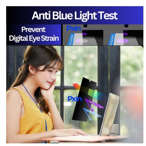 Image of Pxin 15.3 Inch (16:10) Laptop Privacy Screen | Touch Sensitive | Adv. StealthView | Laptop Ultra Privacy | Anti UV |Anti-Glare | Blue Light Block