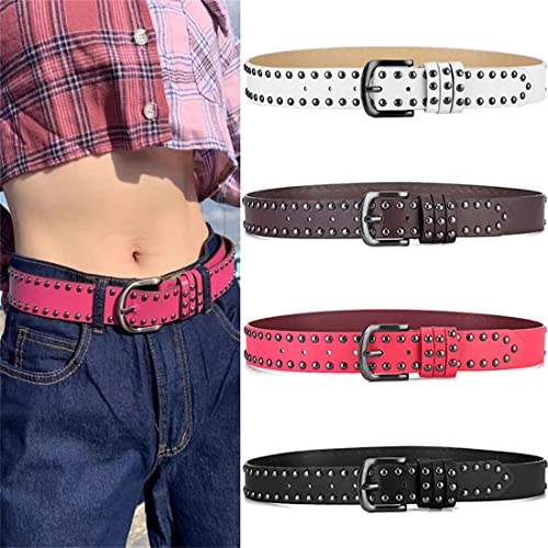 Womens Belts of Jeans Dress Leather Vintage Metal Buckle Belt2
