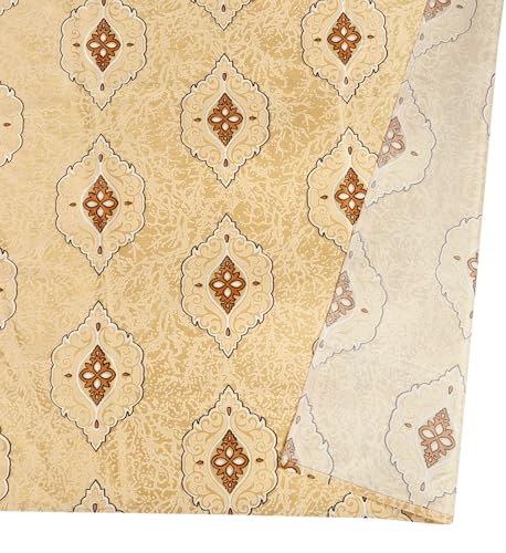 Image of Room Darkening Curtains for Door & Windows, Living Room, Bedroom, Eyelet, Parda, Printed, Pack of 2, Golden, 4 x 9 Feet