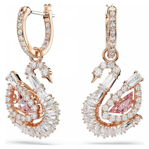 Boucles d'oreilles cygne Swarovski 5732415 en cristaux taillés de forme suspendue