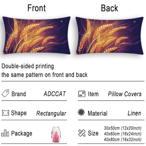 Fundas Cojines Otoño Decorativos de Lino Impermeable 40x80 cm Rectangular Juego de 2 7
