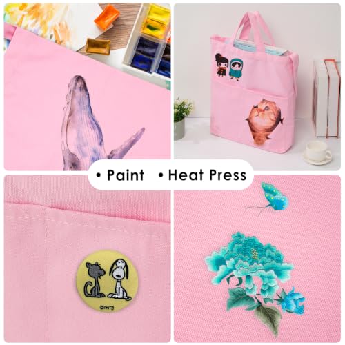 Image of Lily queen Natural Canvas Tote Bag for Crafting Reusable Grocery Shoulder Bags 2pcs