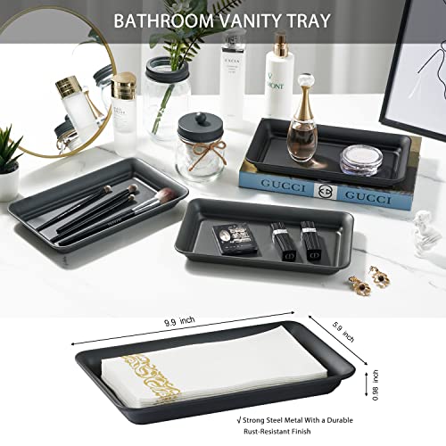 White Mason Jar Bathroom Accessories Set 8 Pcs - Lotion Soap Dispenser,Toothbrush Holder,2 Apothecary Jar Canisters, Flower Vase,Soap Dish,Vanity Tray,Storage Organizer Basket Bin (Grey) - Image 7